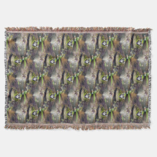 Cute Bullfrog Nature Art Pattern Throw Blanket
