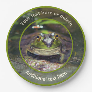 Cute Bullfrog Nature Personalised Party Paper Plate