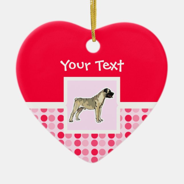 Cute Bullmastiff Ceramic Ornament (Front)