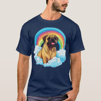 Cute Bullmastiff Rainbow Cloud Kawaii Dog Happy Pu T-Shirt