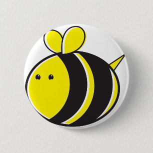 Cute bumble bee 6 cm round badge