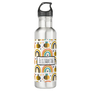 Cute Bumble Bee and Rainbows Pattern 710 Ml Water Bottle