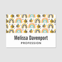 Cute Bumble Bee and Rainbows Pattern