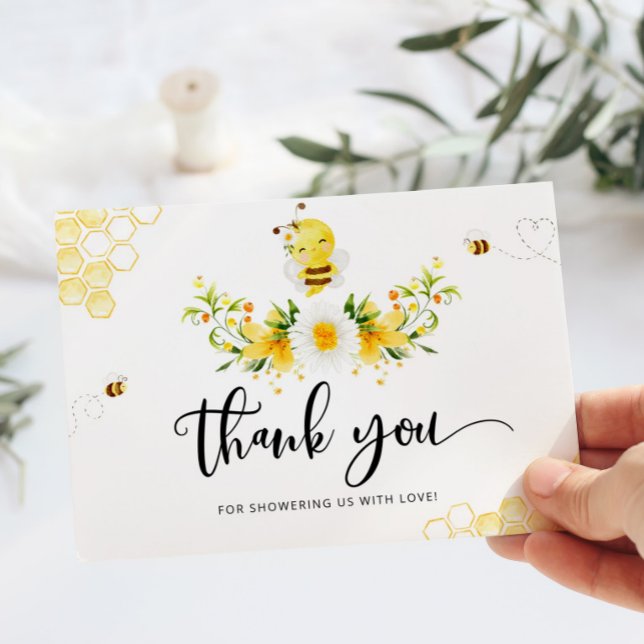 Cute bumble bee baby shower thank you card (Creator Uploaded)