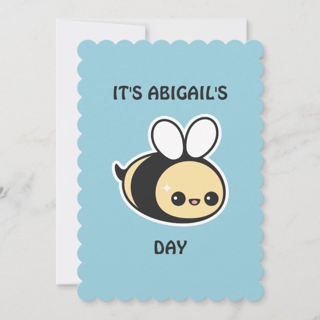 Cute Bumble Bee Birthday Party Invitations (Front)