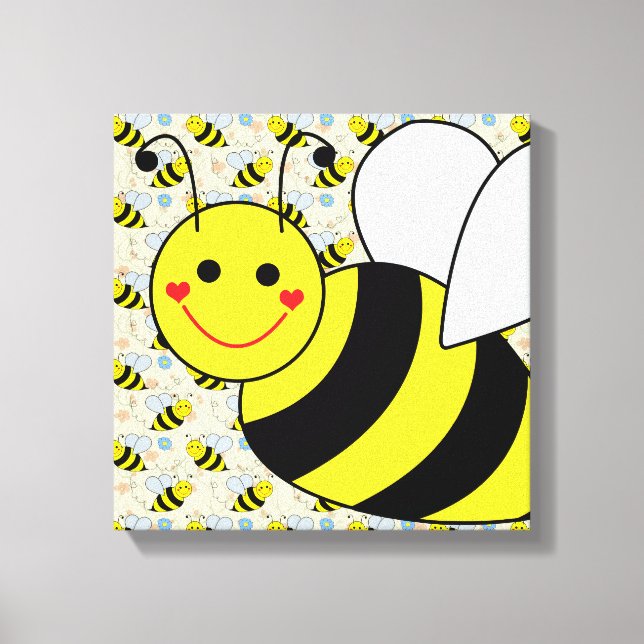 Cute Bumble Bee Canvas Print (Front)