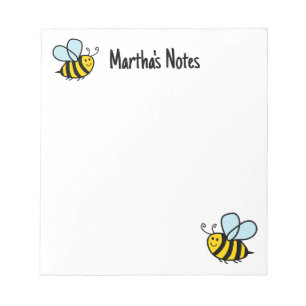 Cute bumble bee cartoon design custom notepad