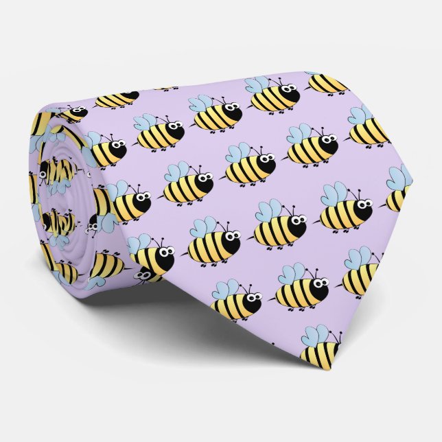 Cute bumble bee cartoon kids tie (Rolled)
