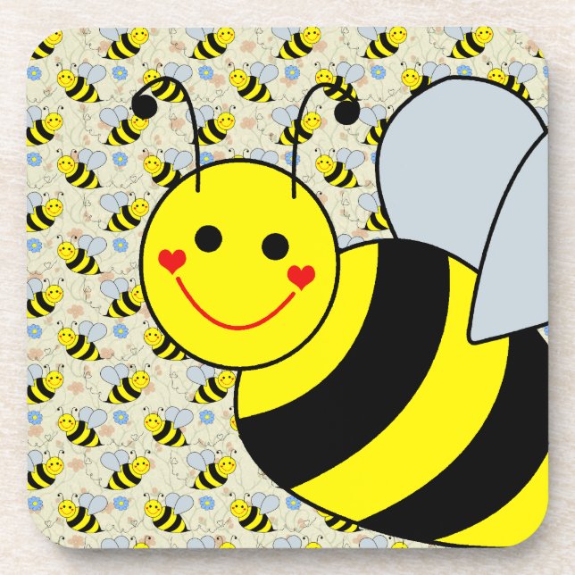 Cute Bumble Bee Coaster (Front)