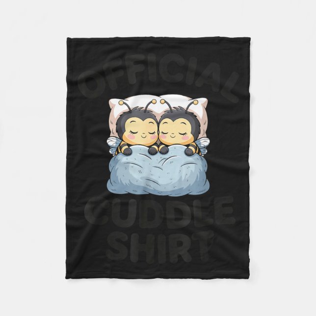 Cute Bumble Bee Couple Cuddle  Fleece Blanket (Front)
