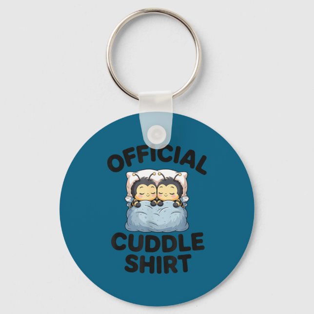 Cute Bumble Bee Couple Cuddle  Key Ring (Front)