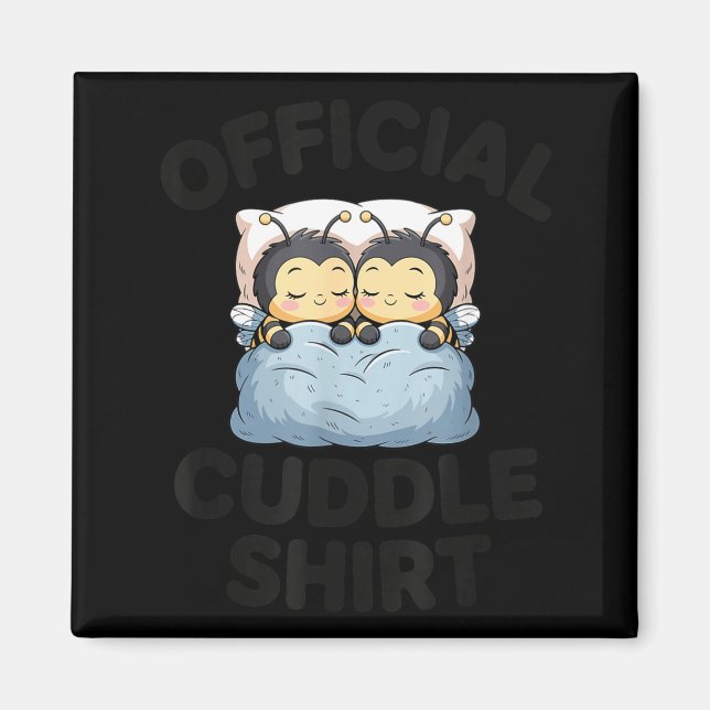 Cute Bumble Bee Couple Cuddle  Magnet (Front)