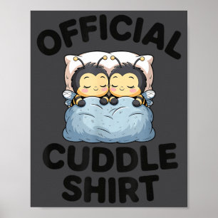 Cute Bumble Bee Couple Cuddle  Poster