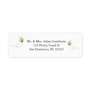 Cute Bumble Bee Custom Address Return Label