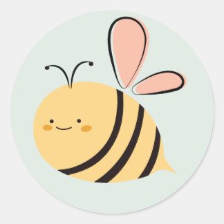 Cute Bumble Bee Girl Baby Shower Gender Reveal Classic Round Sticker