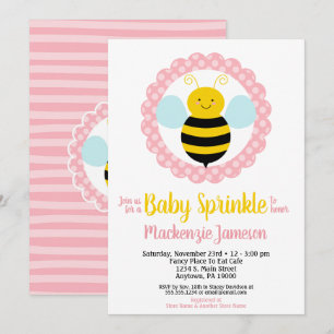 Cute Bumble Bee Girls Baby Sprinkle Invitation