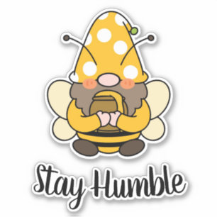 Cute Bumble Bee Gnome with Quote  Sticker