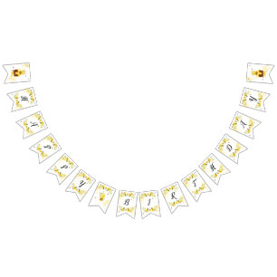 Cute bumble bee Happy birthday Bunting