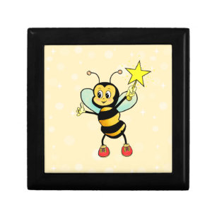 Cute Bumble Bee Holding a Star Gift Box