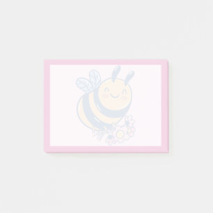 Cute Bumble Bee & Little Flowers Design Post-it Notes
