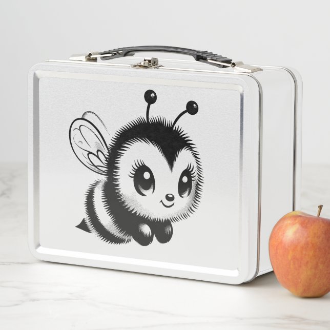 Cute Bumble Bee Metal Lunch Box (In Situ)