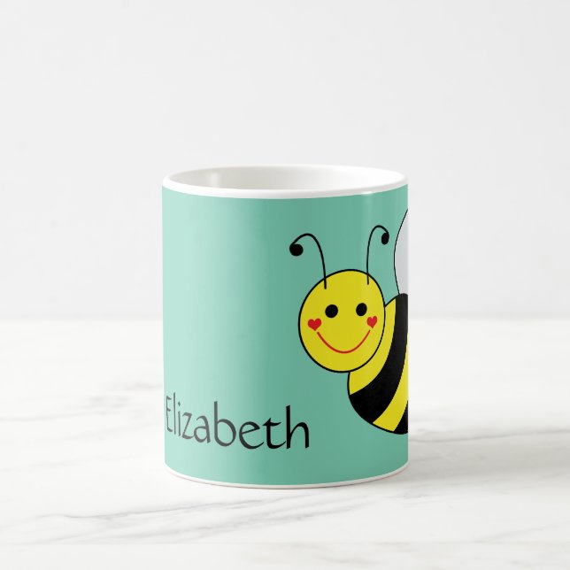 Cute Bumble Bee Personalised Coffee Mug (Center)