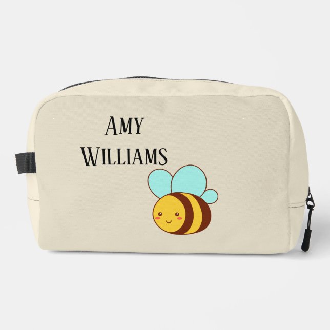 Cute bumble bee personalised  dopp kit (Front)