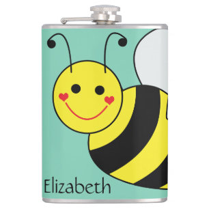 Cute Bumble Bee Personalised Hip Flask