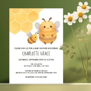 Cute Bumble Bee Personalized Baby Shower Invitation