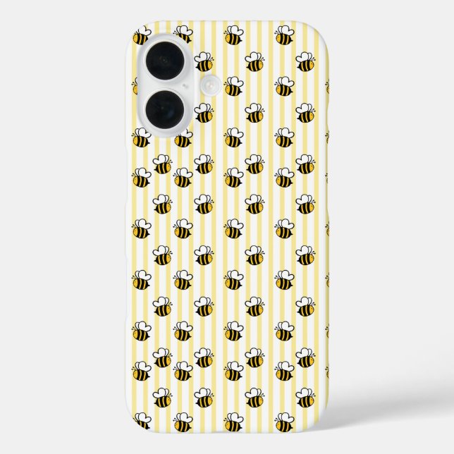 Cute Bumble Bee Seamless Pattern Case-Mate iPhone Case (Back)