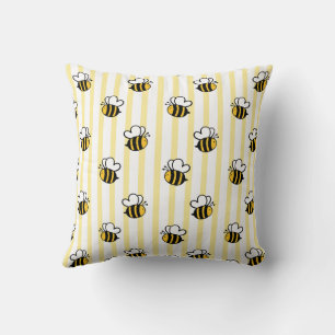 Cute Bumble Bee Seamless Pattern Cushion
