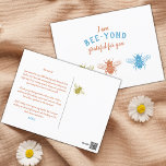 Cute Bumble Bee Thank You Appreciation Postcard<br><div class="desc">Express your gratitude with our 'Bee-yond Grateful' thank you postcard featuring adorable colourful bees with heart details on their wings. This charming design is perfect for thanking teachers, friends, or loved ones for their support. Simply personalise your message on the back to let them know how much you appreciate them....</div>