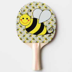 Cute Bumble Bee with Pattern Ping Pong Paddle