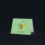 Cute Bumble Honey Bee Thank You Card<br><div class="desc">This cute bee themed thank you card is ready to send thankful notes - blank inside for your hand written note!</div>