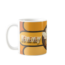 "Cute Bumblebee and Honeycomb Ceramic Coffee Mug"