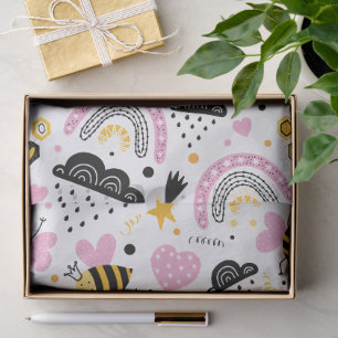 Cute Bumblebee and Rainbow Nursery Tissue Paper