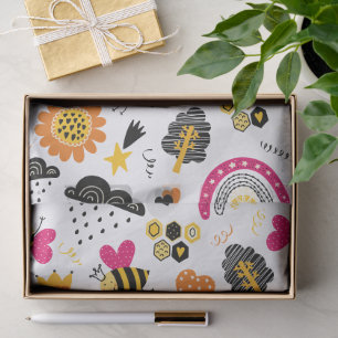 Cute Bumblebee and Rainbow Nursery Tissue Paper