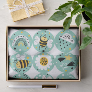 Cute Bumblebee and Rainbow Nursery Tissue Paper