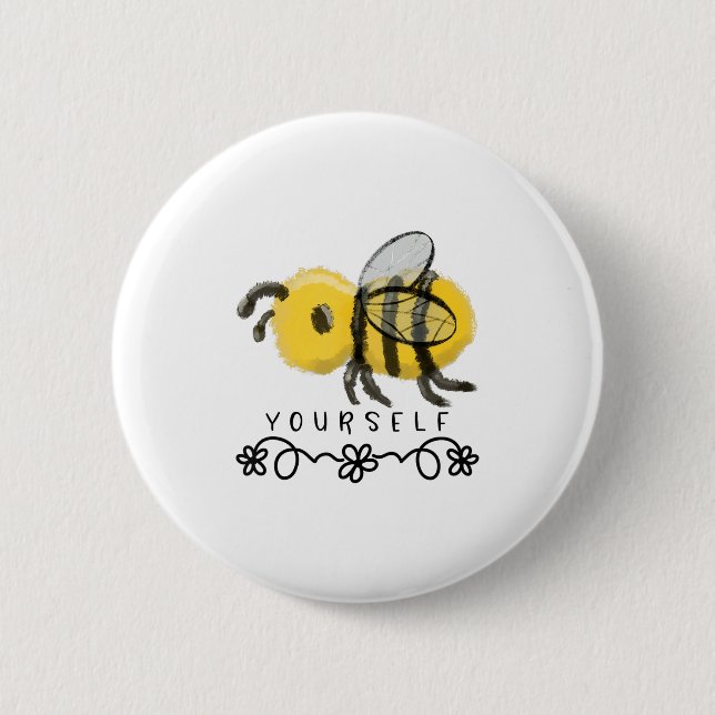 Cute Bumblebee Bee Yourself  6 Cm Round Badge (Front)
