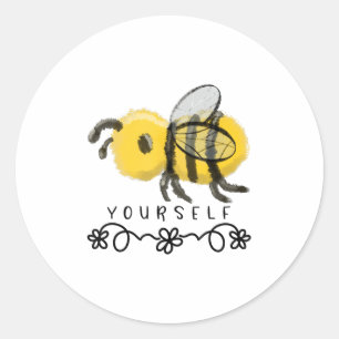 Cute Bumblebee Bee Yourself  Classic Round Sticker