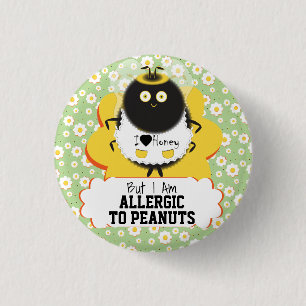 Cute Bumblebee   Food Allergy Alert 3 Cm Round Badge