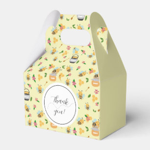 Cute bumblebee honey jar pattern yellow Thank you Favour Box