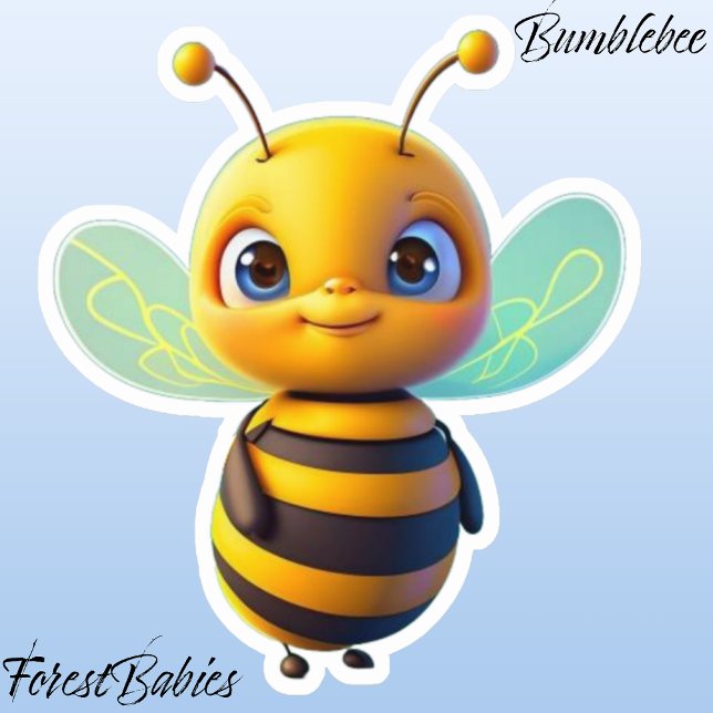 Cute BumbleBee Insect Animal Cartoon Graphic (🐝 Bumblebee ForestBabies Sticker)