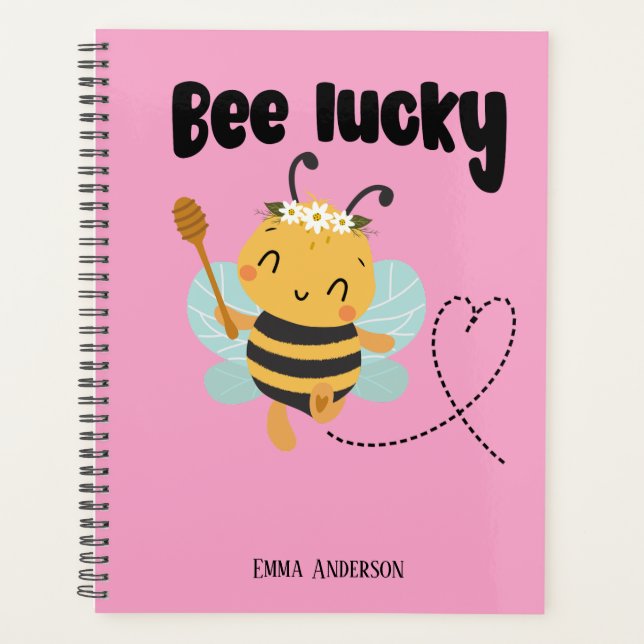 Cute  Bumblebee personal name Planner (Front)