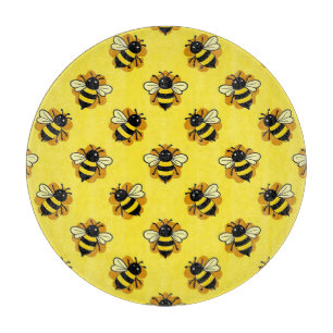 Cute Bumblebee Summer Pattern Cutting Board