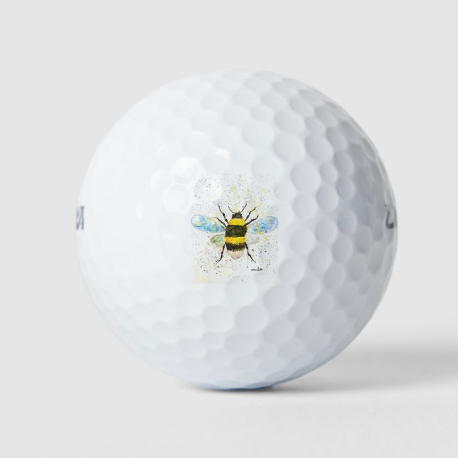 Cute Bumblebee Watercolor insect nature Golf Balls (Front)