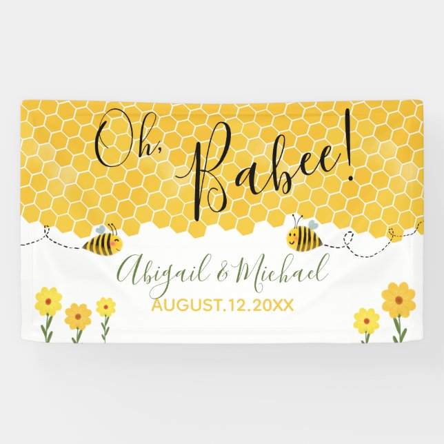 Cute Bumblebees Gender Neutral Bee Baby Shower Banner (Horizontal)