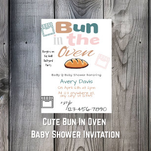 Cute Bun In Oven BaBy Q Shower  Invitation