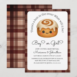 Cute Bun In Oven Baby Reveal  Invitation