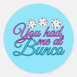 Cute Bunco Game Classic Round Sticker